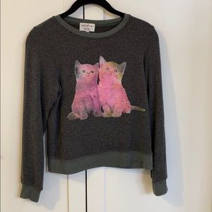 Wildfox Kids Stargazer Galaxy Kittens sweatshirt